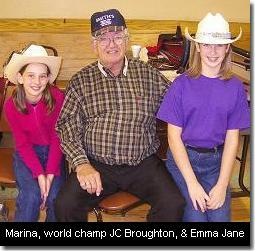 Marina, world champ JC Broughton, and Emma Jane. (c) The Pendleton Family Fiddlers